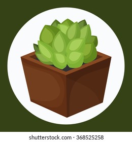 Cute succulent vector illustration. Colorful theme for your design, prints and illustrations