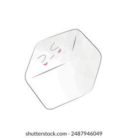 Cute sugar cube character cartoon Vector illustration