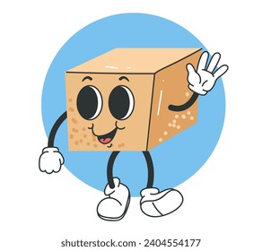 Cute Zucker würfel quadratische Cartoon-Charakter Konzept. Vektorgrafik-Design-Illustration