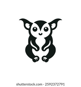 cute sugar glider animal pet logo vector illustration template design