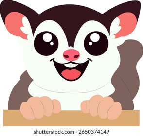Cute Sugar Glider Cartoon hand drawn