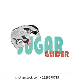 cute sugar glider vector design illustration , simple design for the pet shop logo