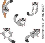 Cute sugar glider vector illustration