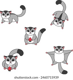 Nette Sugar Glider Vektorillustration