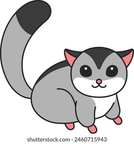 Cute sugar glider vector illustration