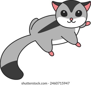 Nette Sugar Glider Vektorillustration