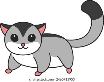 Cute sugar glider vector illustration