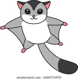 Nette Sugar Glider Vektorillustration