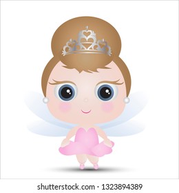 Cute Sugar Plum Fairy Nutcracker Cartoon Character Vector Illustration