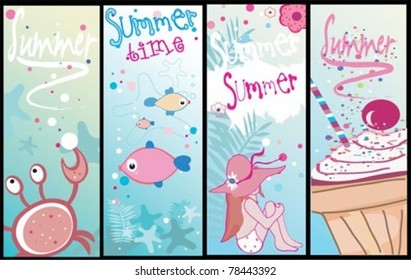 Cute summer banners