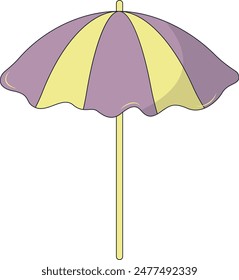 Cute Summer Beach Illustration. Isolated Vector Clipart in Cartoon Design.