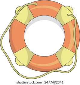 Cute Summer Beach Illustration. Isolated Vector Clipart in Cartoon Design.
