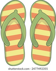 Cute Summer Beach Illustration. Isolated Vector Clipart in Cartoon Design.