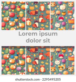 cute Summer cats pattern background