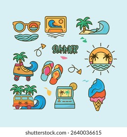 Cute Summer Colorful Elements Collection