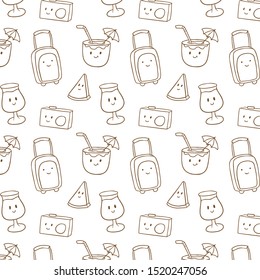 Cute summer doodle pattern vector