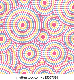 Cute summer dot pattern vector seamless. Abstract geometric dotted circles print. Design for fabric, wallpaper, wrapping paper or card templates.