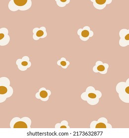 Flores de verano ricas sin fisuras. Fondo de pantalla al estilo escandinavo. Ideal para niños imprimir, envolver papel de regalo, fondo web, tarjeta de saludo, invitación. Diseño de vectores