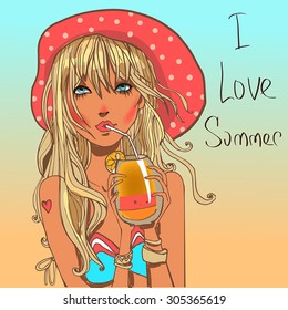 cute summer girl