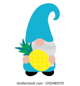 Cute summer gnome, vector illustration art.