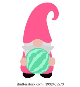 Cute summer gnome, vector illustration art.