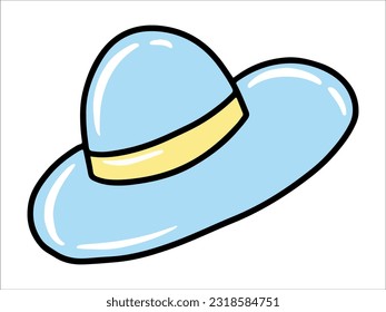 cute summer hat icon illustration