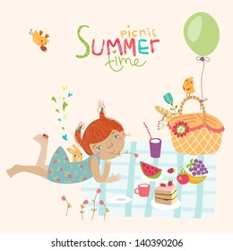 Cute summer illustration