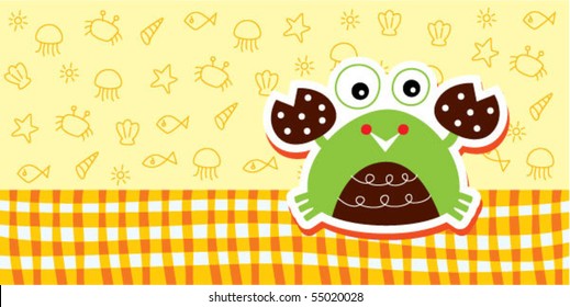 cute summer merry crab
