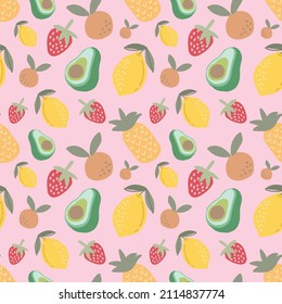 cute summer objects seamless pattern vector 