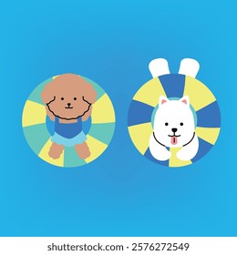 Cute summer puppy illustration character