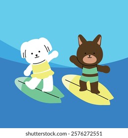 Cute summer puppy illustration character