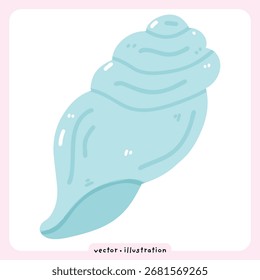 Cute Summer Shell Vector beach illustration 
