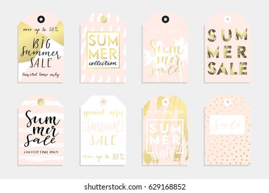 Cute summer tags for ypur product with abstract textures, sale lettering and much more. 