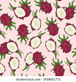 Cute summer tender dragon fruit pattern