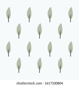 Cute summer theme seamless pattern with leaf and tree. Pretty and soft pastel colors. Pattern with different Trendy pastel colors. Vector illustration with plants