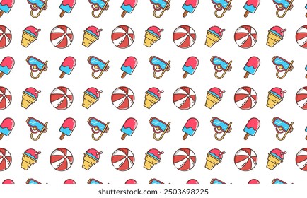 Cute summer vacation elements pattern background