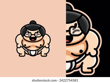 Cute sumo athlete logo Playful, powerful, and full of spirited sportsmanship.