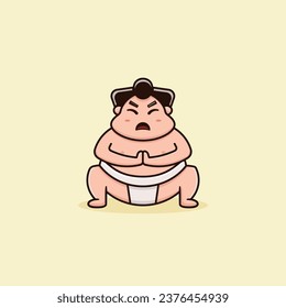 cute sumo character cartoon fight 