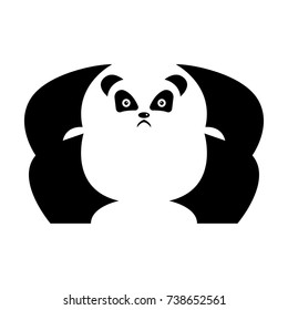 cute sumo panda bear icon 