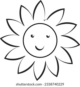 Cute Sun Art. Happy Sun for print. Smiling Sun vector illustration use as card, sticker or T Shirt