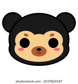  Cute Sun Bear with Black Fur. It was drawn by vector. No AI. 