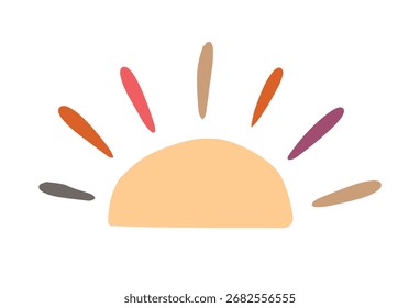 cute sun boho design element