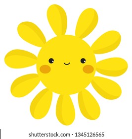 Cute sun cartoon characters. Vector illustration
