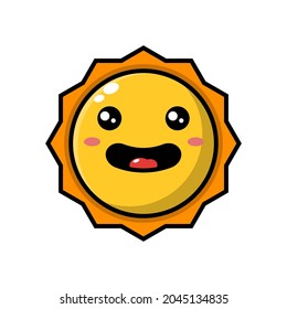 cute sun cartoon illustration vector graphic