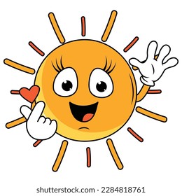 cute sun cartoon iluustration graphic