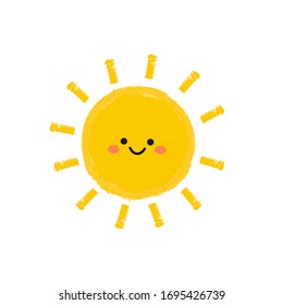 Cute Sun cartoon isolated on white background vector illustration