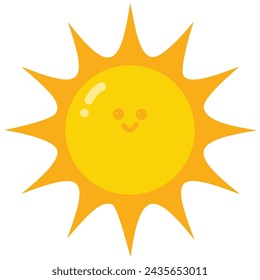 Cute Sun Cartoon Vector Illustration