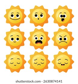 Cute Sun Ilustración vectorial de caracteres