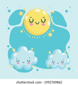 dibujos animados sobre el clima del sol y las nubes