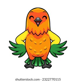 Cute sun conure parrot cartoon